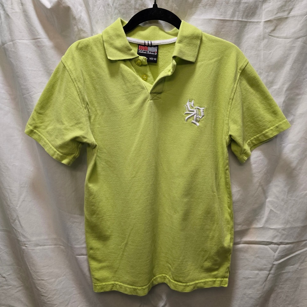 Southpole Y2K Boys‎ Polo Shirt Size M (12-14) Green Short Sleeve Casual Top